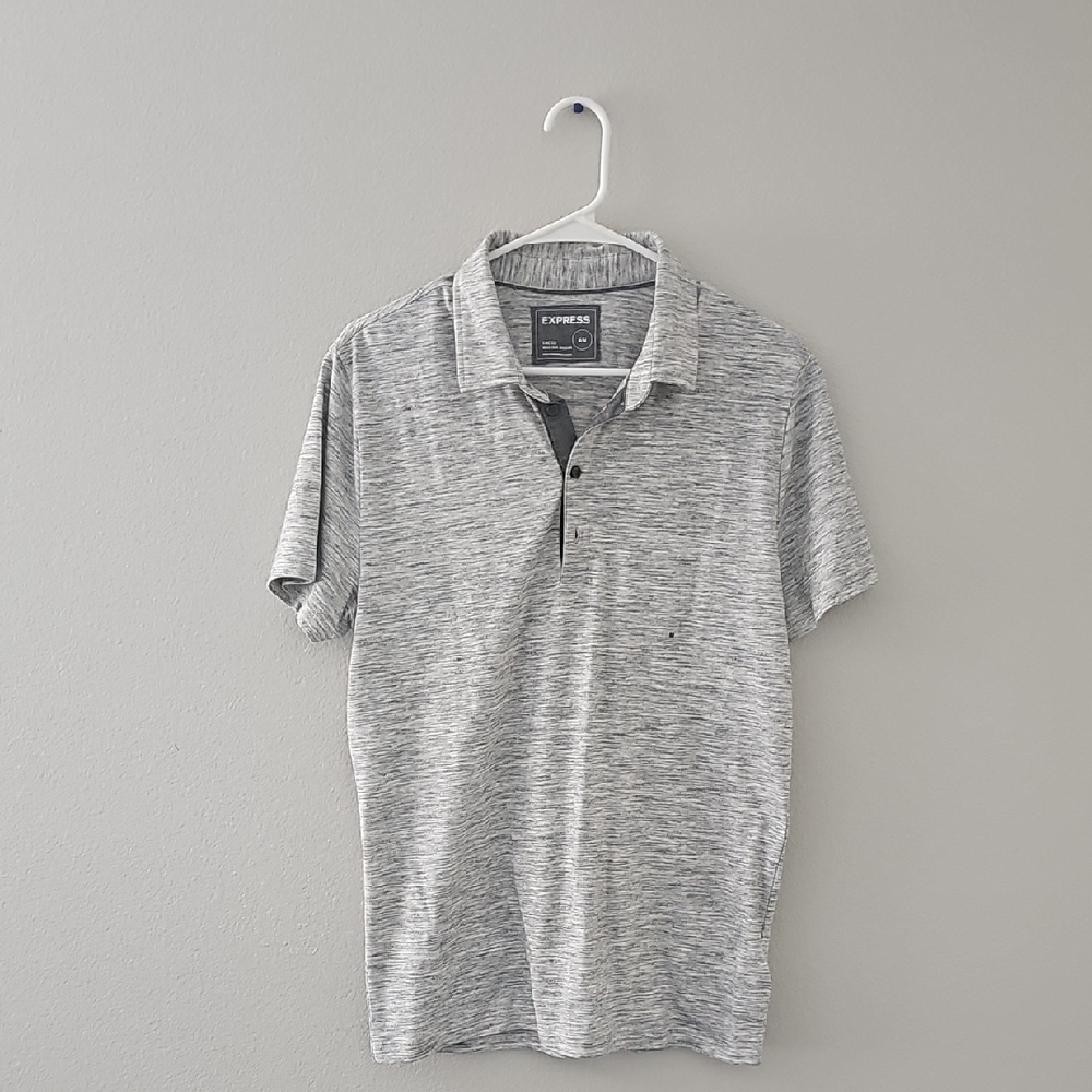 Express Gray Polo Shirt Casual Comfort